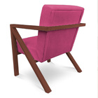 Kit 2 Poltronas Para Sala De Estar Angel Corano Rosa Base Met