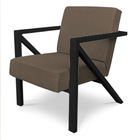 Kit 2 Poltronas Para Sala De Estar Angel Linho Areia Base Met