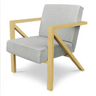 Kit 2 Poltronas Para Sala De Estar Angel Linho Base Metálica