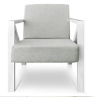 Kit 2 Poltronas Para Sala De Estar Angel Linho Base Metálica