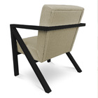 Kit 2 Poltronas Para Sala De Estar Angel Linho Bege Base Metá