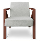 Kit 2 Poltronas Para Sala De Estar Angel Linho Cinza Base Met