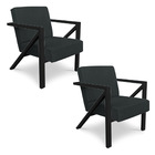 Kit 2 Poltronas Para Sala De Estar Angel Veludo Boucle Base M