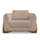 Kit 2 Poltronas Para Sala De Estar Lottus Linho Areia Pés Cas