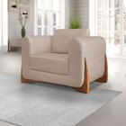 Kit 2 Poltronas Para Sala De Estar Lottus Linho Areia Pés Cas