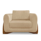 Kit 2 Poltronas Para Sala De Estar Lottus Linho Dourado Pés C