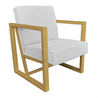 Kit 2 Poltronas Para Sala De Estar Maya Corano Base Metálica