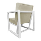 Kit 2 Poltronas Para Sala De Estar Maya Corano Bege Base Metá