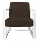 Kit 2 Poltronas Para Sala De Estar Maya Corano Marrom Base Me