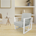 Kit 2 Poltronas Para Sala De Estar Maya Linho Base Metálica B