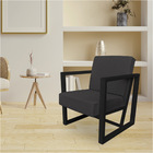 Kit 2 Poltronas Para Sala De Estar Maya Linho Base Metálica P