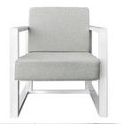 Kit 2 Poltronas Para Sala De Estar Maya Linho Cinza Base Metá