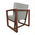 Kit 2 Poltronas Para Sala De Estar Maya Linho Cinza Base Metá