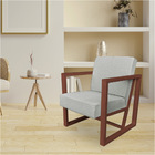 Kit 2 Poltronas Para Sala De Estar Maya Linho Cinza Base Metá