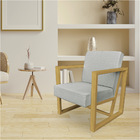 Kit 2 Poltronas Para Sala De Estar Maya Linho Cinza Base Metá