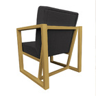 Kit 2 Poltronas Para Sala De Estar Maya Linho Grafite Base Me