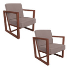 Kit 2 Poltronas Para Sala De Estar Maya Veludo Boucle Rosa Be