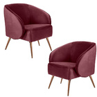 Kit 2 Poltronas Para Sala De Estar Pés Palito New Cobre Agnes