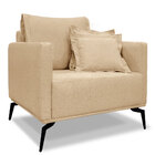 Kit 2 Poltronas Para Sala De Estar Sirius Linho Dourado Pés M