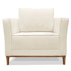 Kit 2 Poltronas Para Sala De Estar Vega Linho Pés Castanho -