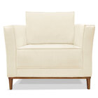 Kit 2 Poltronas Para Sala De Estar Vega Linho Pés Castanho -