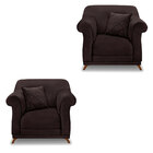 Kit 2 Poltronas Para Sala De Estar Vênus Suede Marrom Café Pé