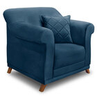 Kit 2 Poltronas Para Sala De Estar Vênus Veludo Azul Marinho