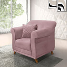 Kit 2 Poltronas Para Sala De Estar Vênus Veludo Pés Castanho