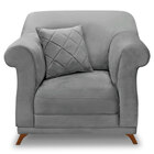 Kit 2 Poltronas Para Sala De Estar Vênus Veludo Pés Castanho