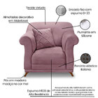 Kit 2 Poltronas Para Sala De Estar Vênus Veludo Uva Pés Casta