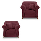 Kit 2 Poltronas Para Sala De Estar Vênus Veludo Vinho Pés Cas