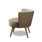 Kit 2 Poltronas Para Sala Decorativa Bela Suede Cappuccino Mi