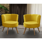 Kit 2 Poltronas Para Sala Decorativa Isa Suede Amarelo Adonai