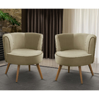 Kit 2 Poltronas Para Sala Decorativa Isa Suede Bege Adonai Es