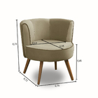 Kit 2 Poltronas Para Sala Decorativa Isa Suede Bege Adonai Es