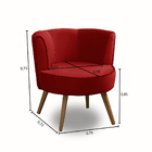 Kit 2 Poltronas Para Sala Decorativa Isa Suede Vermelho Adona