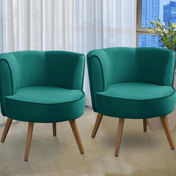 Kit 2 Poltronas Para Sala Decorativa Isadora Suede Tiffany  M