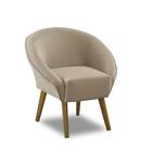 Kit 2 Poltronas Para Sala Decorativa Micaela Veludo Bege Made