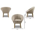 Kit 2 Poltronas Para Sala Decorativa Milena Veludo Bege Adona