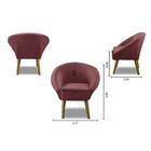 Kit 2 Poltronas Para Sala Decorativa Milena Veludo Rosê Adona