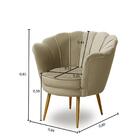 Kit 2 Poltronas Para Sala Decorativa Pétala Pés Ferro Dourado