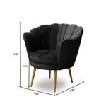 Kit 2 Poltronas Para Sala Decorativa Pétala Pés Ferro Dourado