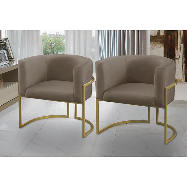 Kit 2 Poltronas Para Sala Decorativa Tamires Base Ferro Velud