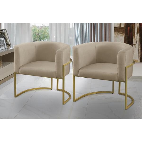 Kit 2 Poltronas Para Sala Decorativa Tamires Base Ferro Velud