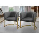 Kit 2 Poltronas Para Sala Decorativa Tamires Base Ferro Velud