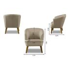 Kit 2 Poltronas Para Sala Decorativa Thaisa Linho Bege Madeli