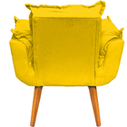 Kit 2 Poltronas Para Sala Decorativas Alice Suede Amarelo Pé