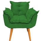 Kit 2 Poltronas Para Sala Decorativas Alice Suede Verde Pé Ca