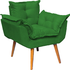 Kit 2 Poltronas Para Sala Decorativas Alice Suede Verde Pé Ca