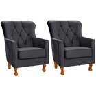 Kit 2 Poltronas Para Sala Decorativas C/ Capitonê Carrara Vel